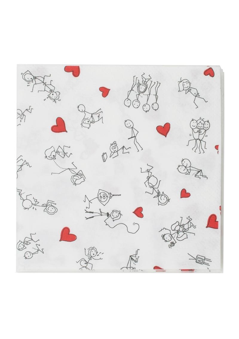 Candy Prints Dirty Napkins Stick Figure Style 9.8 X 9.8 Inches 8 Each Per Pack
