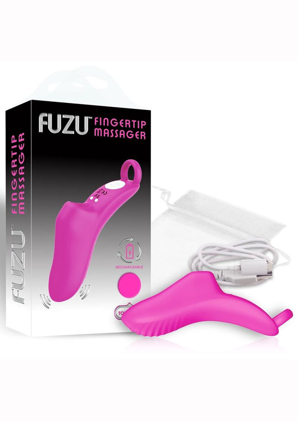 Fuzu Rechargeable Fingertip Massager Multispeed Waterproof  Pink