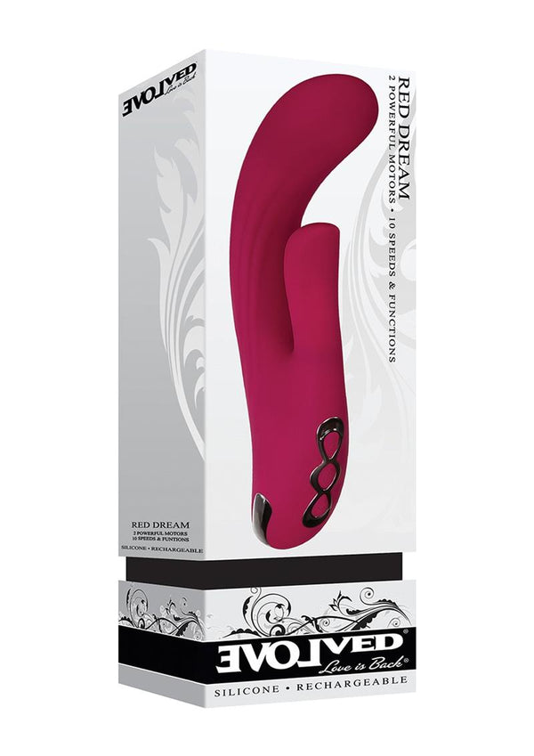 Red Dream Vibrator Multi Function Multi Speed Vibrator Silicone Rechargeable Burgundy