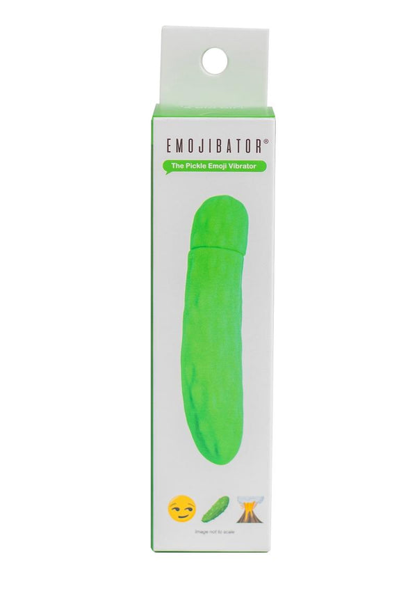 Emojibator The Pickle Emoji Silicone Vibrator Waterproof Green 4.60 Inches