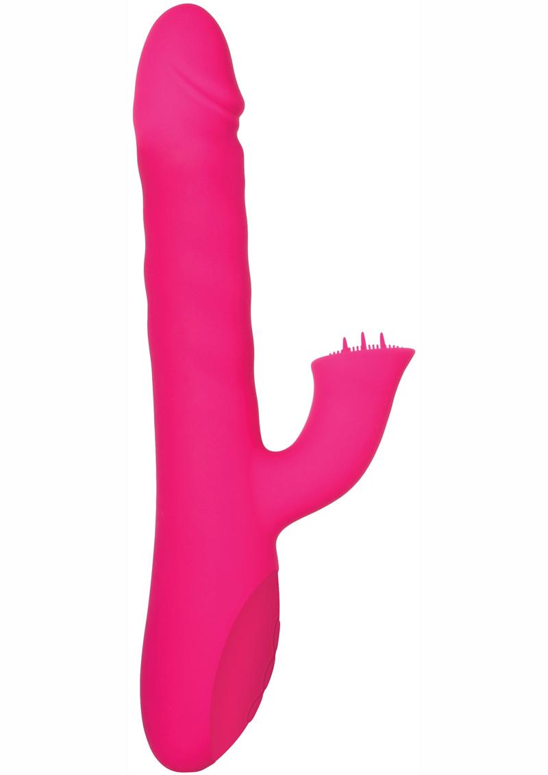 Adam &amp; Eve Eve's Rotating Rabbit Flicker Rechargeable Silicone Dual Stimulating Rabbit Vibrator - Pink