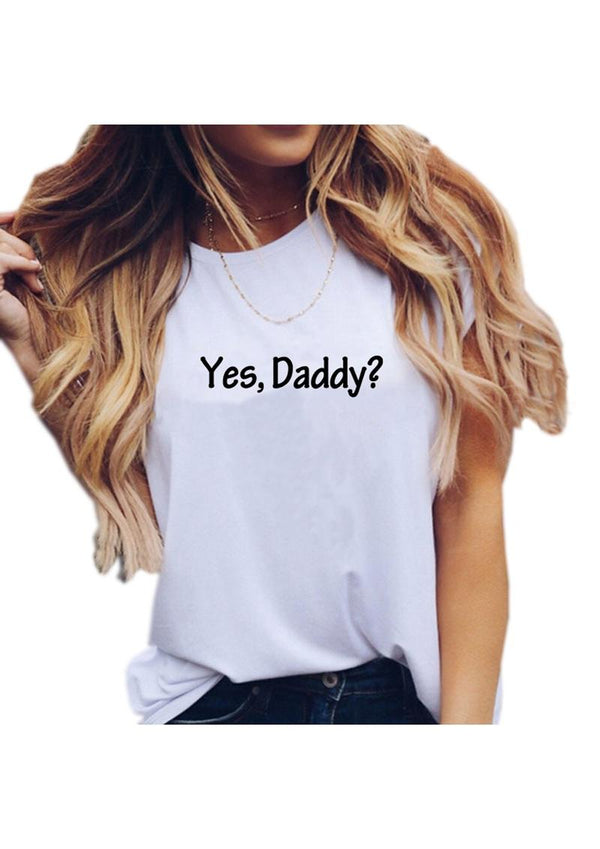 Yes Daddy White Tshirt Sm