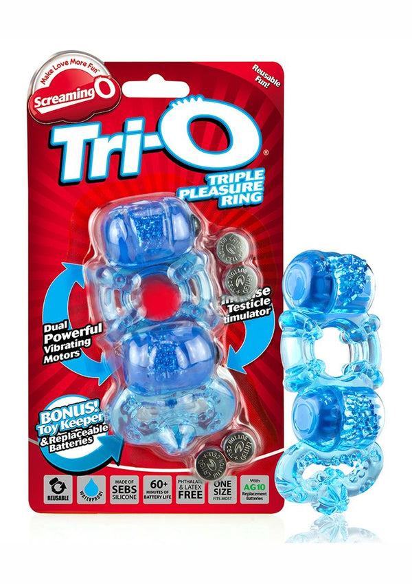 Tri-O Triple Pleasure Ring - Blue