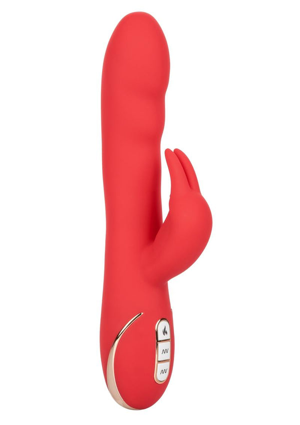 Jack Rabbit Signature Heated Silicone Ultra-Soft Rabbit Rechargeable Vibrator - Red