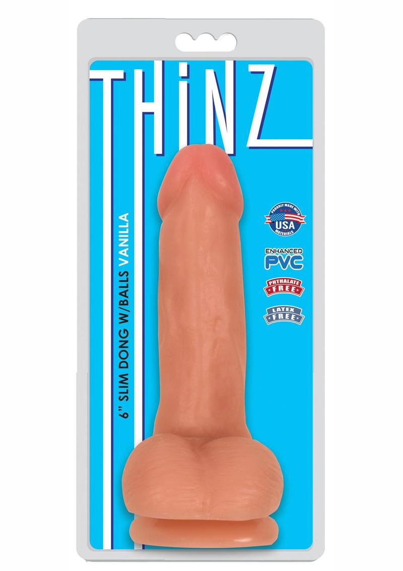Thinz Slim Dong With Balls 6in - Vanilla