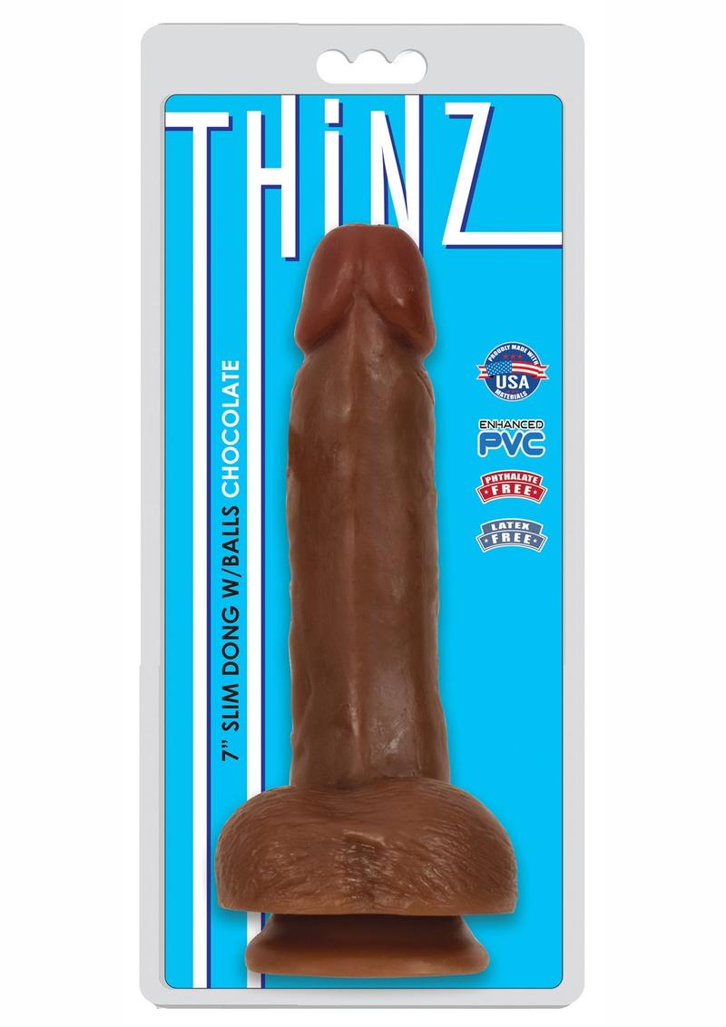 Thinz Slim Dong With Balls 7in - Chocolate