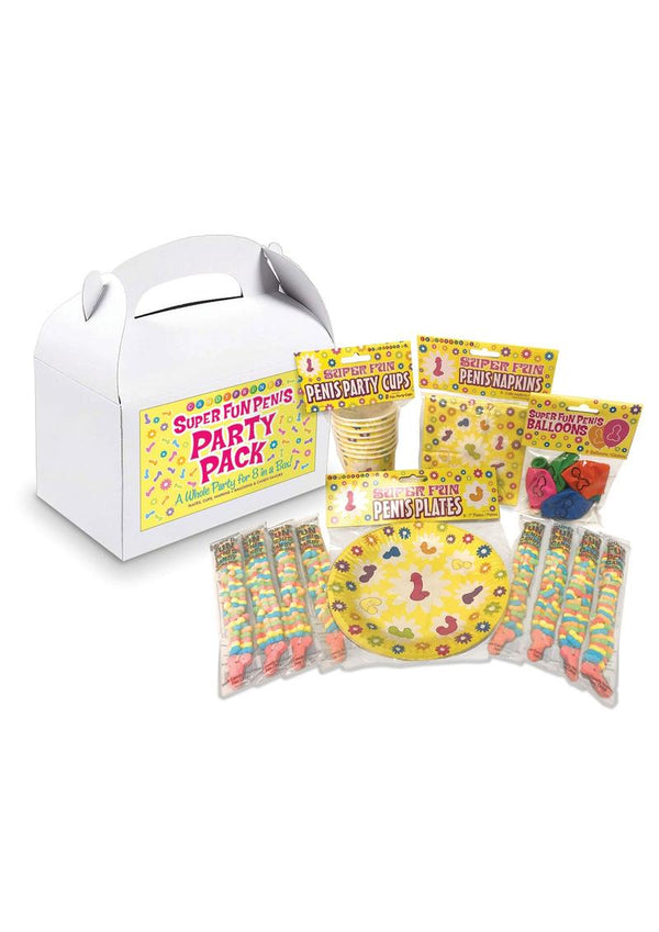Super Fun Penis Party Pack For 8 - White/Black