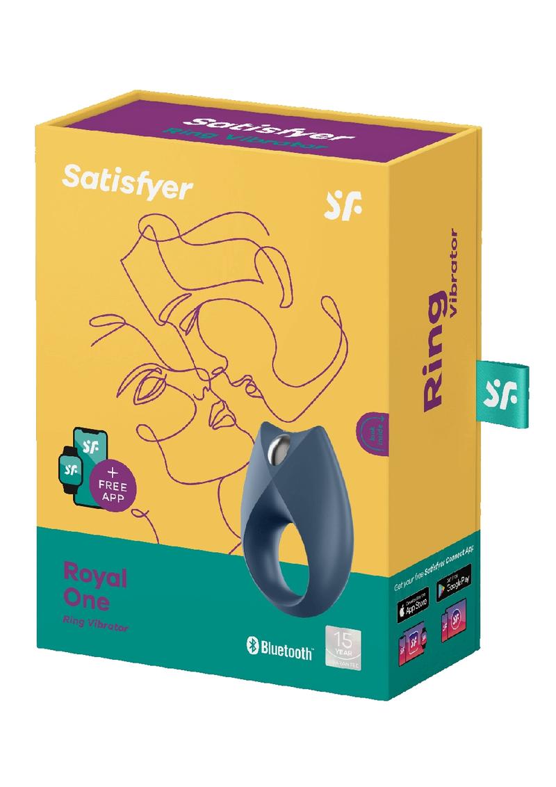 Satisfyer Royal One Rechargeable Silicone Couple's Ring - Blue