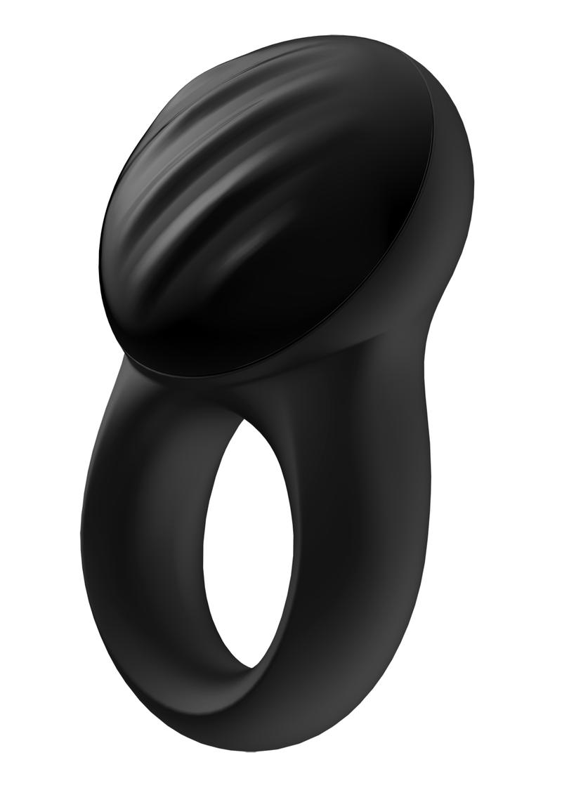 Satisfyer Signet Ring Rechargeable Silicone Couple's Ring - Black