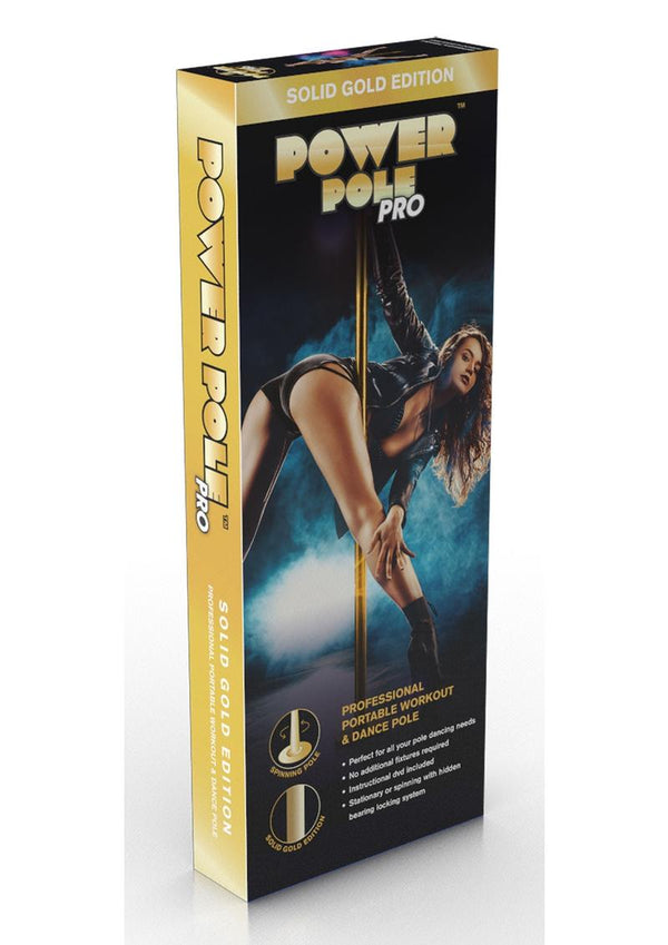 Power Pole Pro Professional Portable Exercise & Dance Spinning Pole Extends Up To 9in - Gold Edit