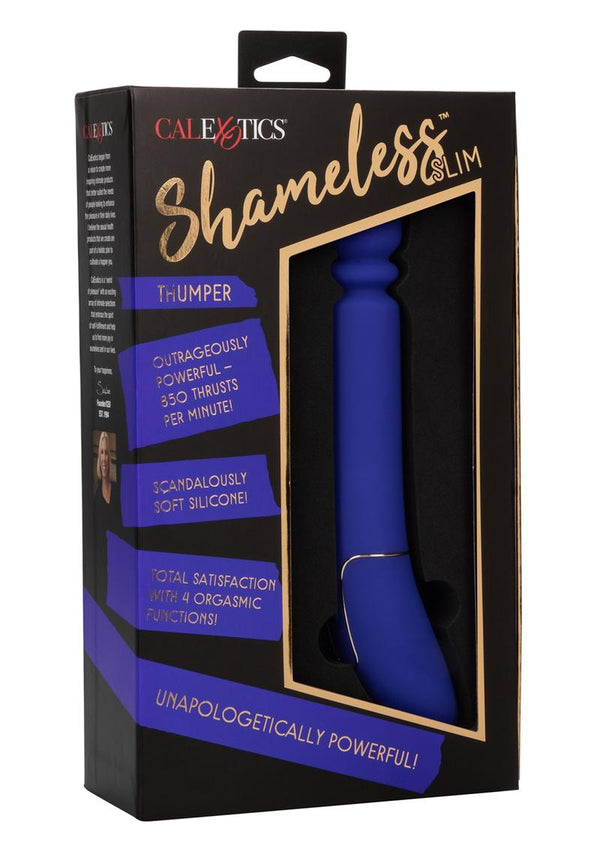 Shameless Slim Thumper Silicone Rechargeable Vibrator - Blue