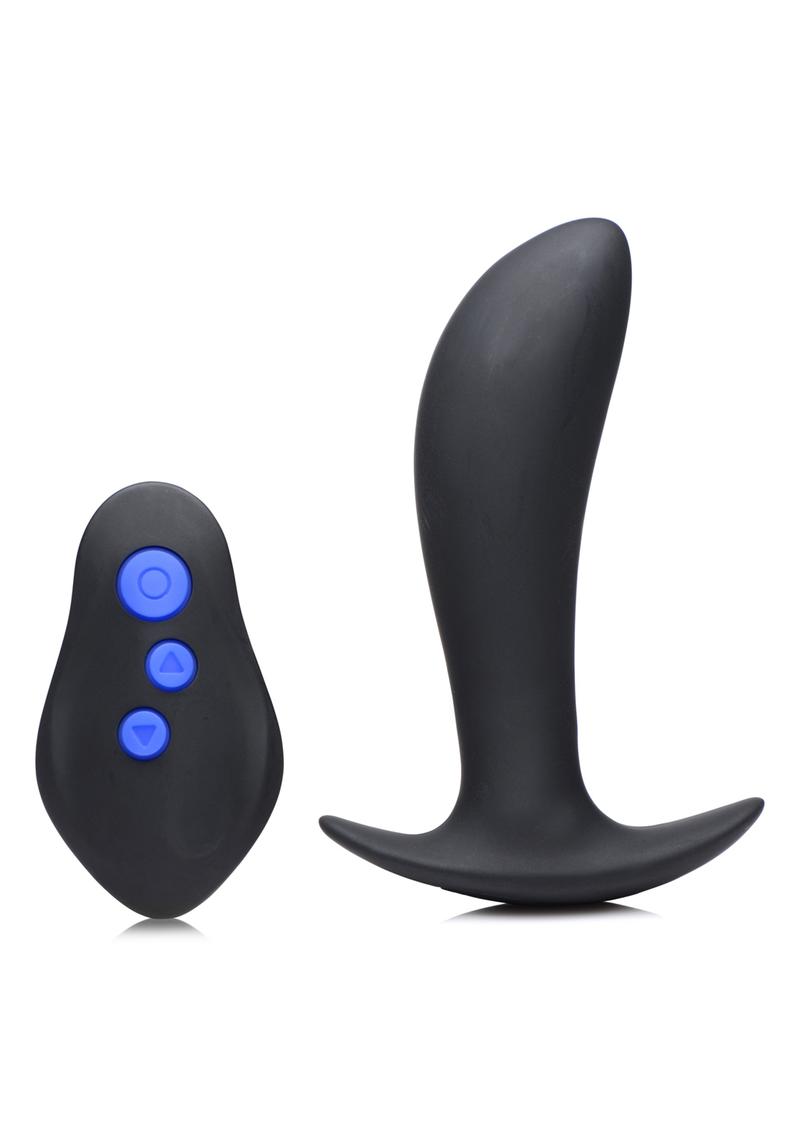 Zeus Pro-Shocker 8X Vibrating & E-Stim Silicone Rechargeable Prostate Plug With Remote Control - Black