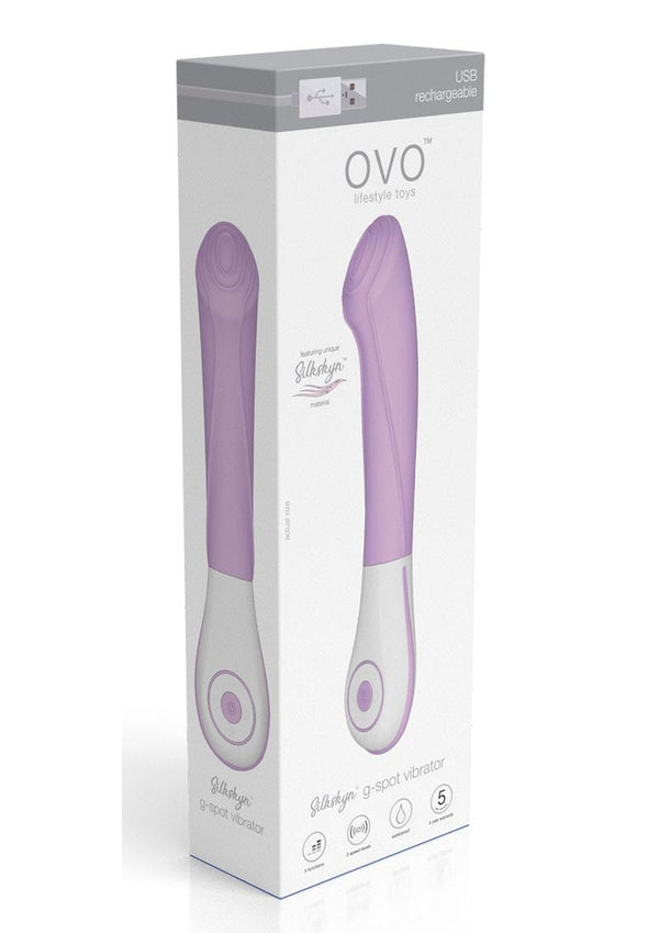 Ovo Silkskyn Rechargeable Silicone G-Spot Vibrator - Pink/White
