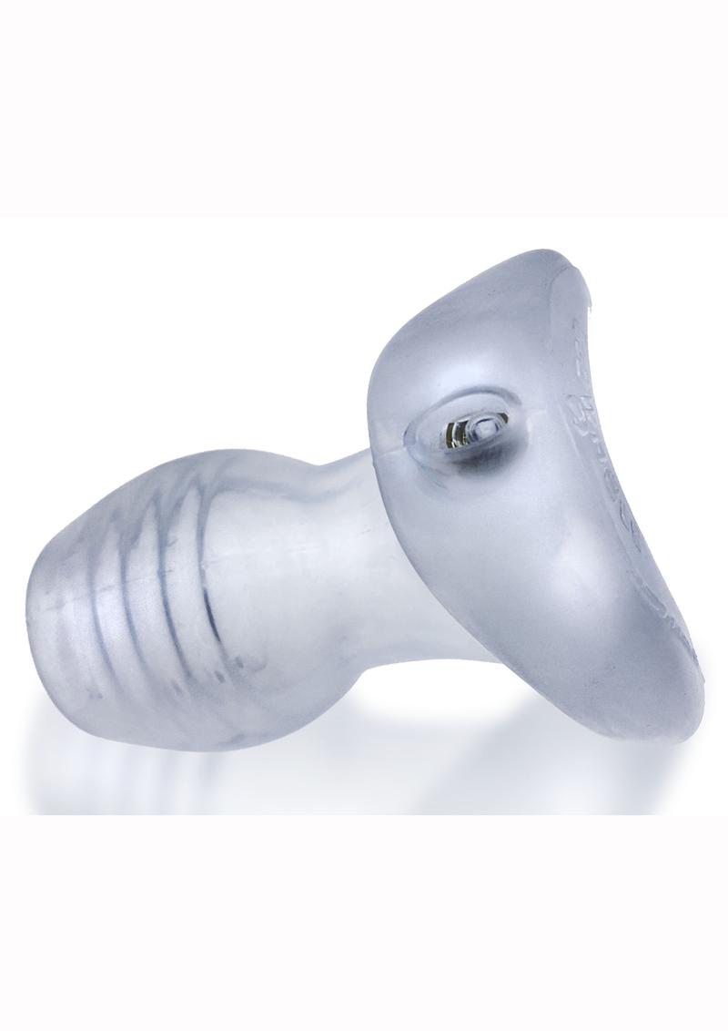 Glowhole 1 Light Up Hollow Silicone Buttplug - Small - Frost/Clear