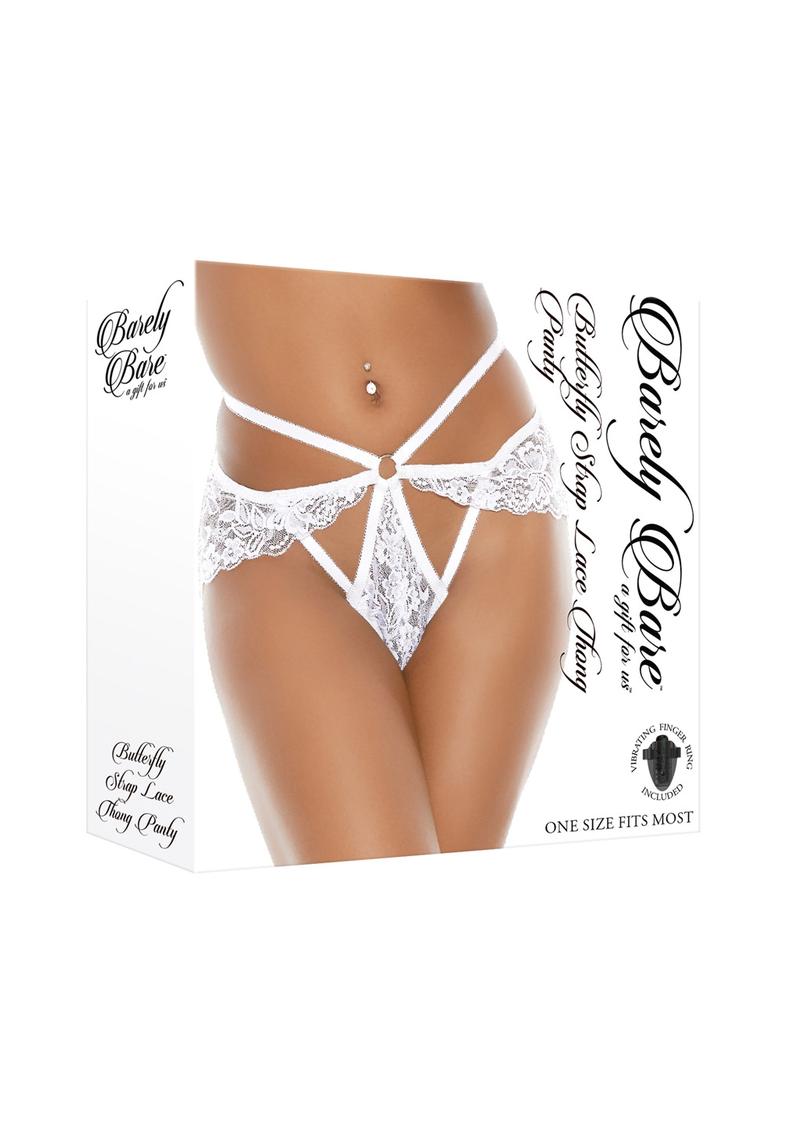 Barely B Butterfly Strap Thong Wht