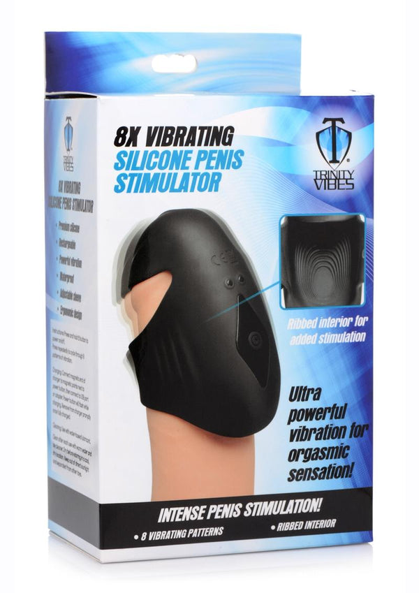 T4m 8x Vibe Silicone Penis Sleeve Black