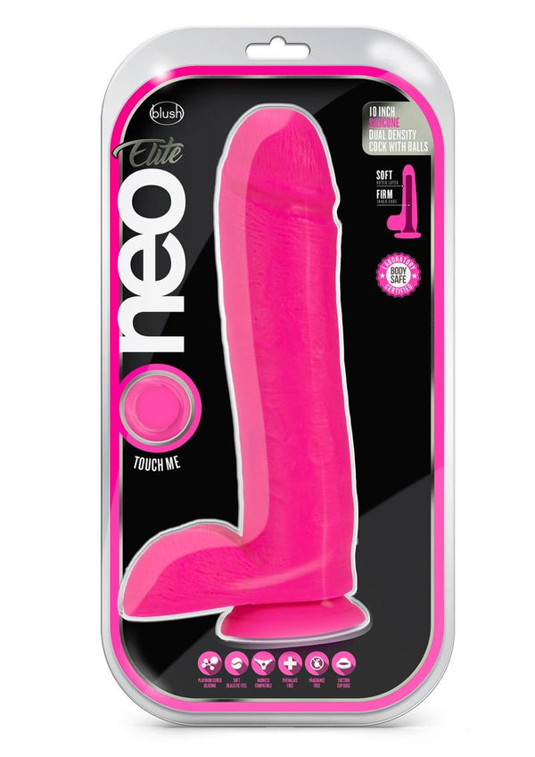 Neo Elite D Dense Cock W/balls 10 Pink