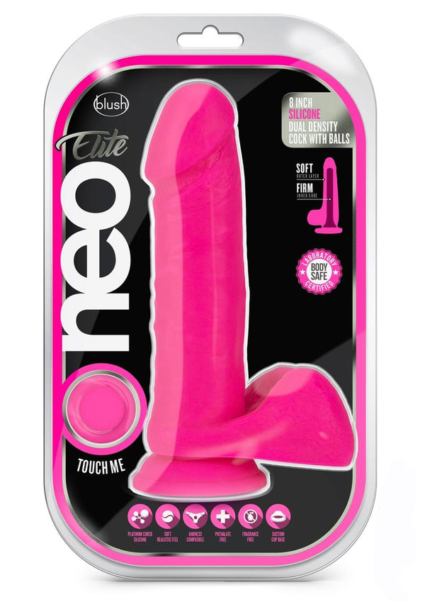 Neo Elite D Dense Cock W/balls 8 Pink