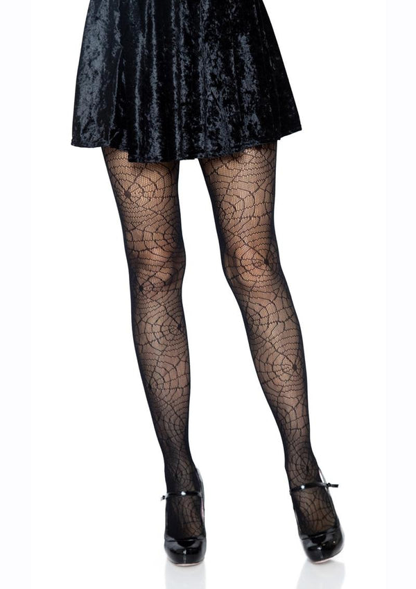 Spider Lace Pantyhose Os Black