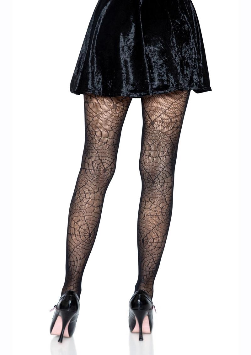 Spider Lace Pantyhose Os Black