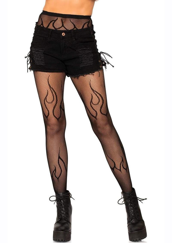 Flame Net Tights Os Black