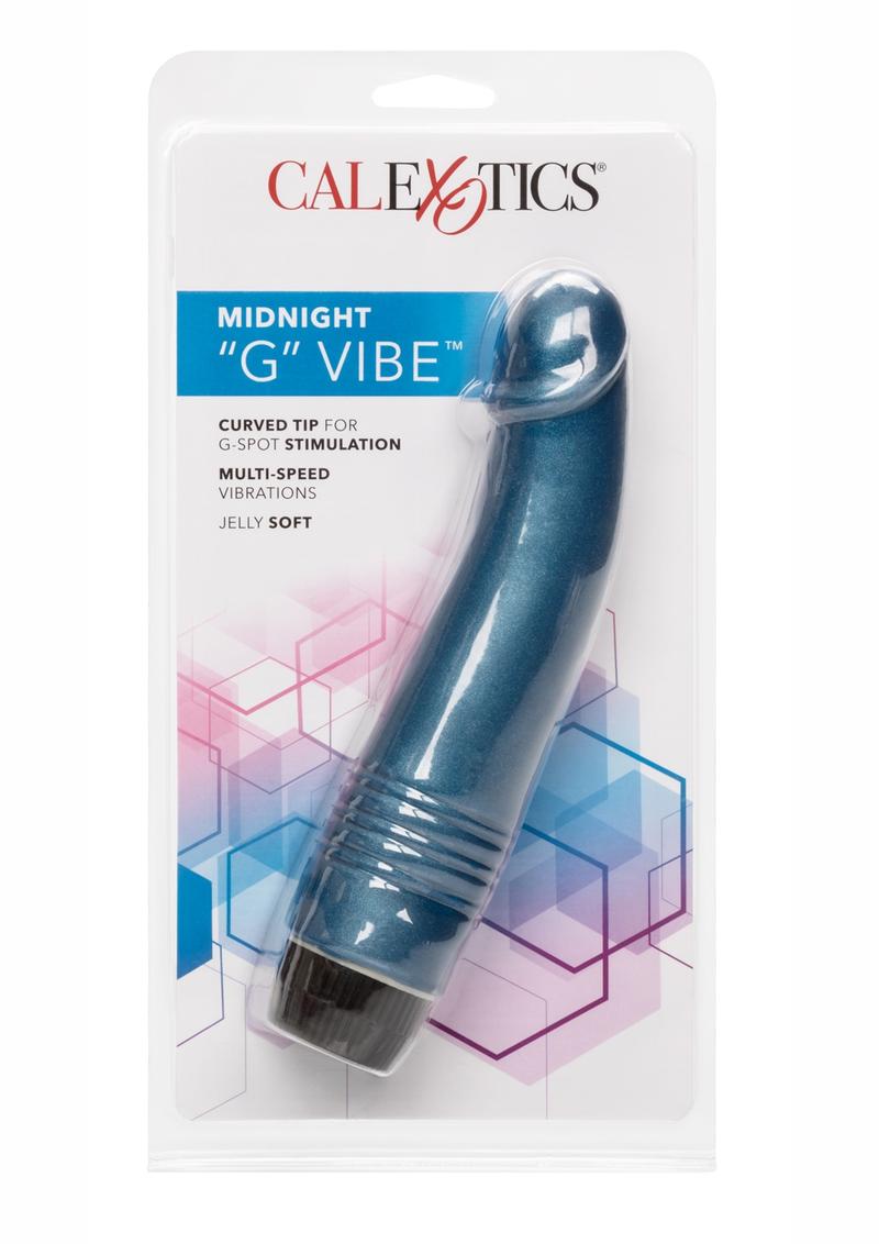 Midnight Vibes Jelly Realistic G-Spot Vibrator Blue 6.5 Inch
