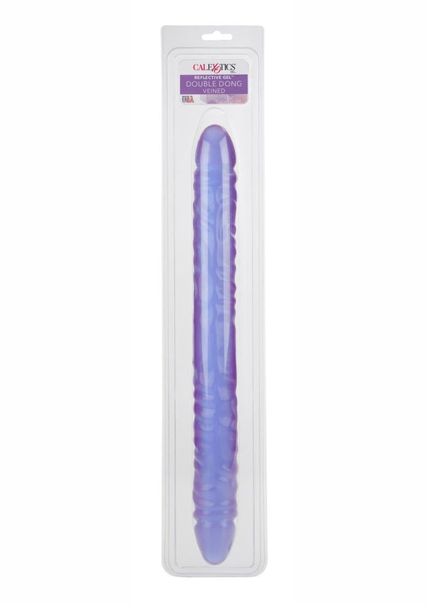 Reflective Gel Series Veined Double Dong 18 Inch Purple