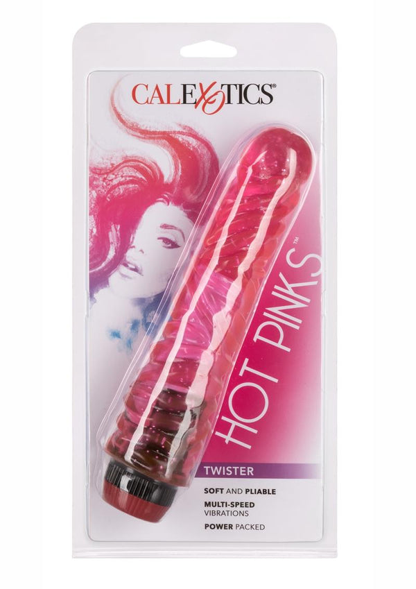 Hot Pinks Twister Jelly Realistic Vibrator Glitter Pink  8 Inch
