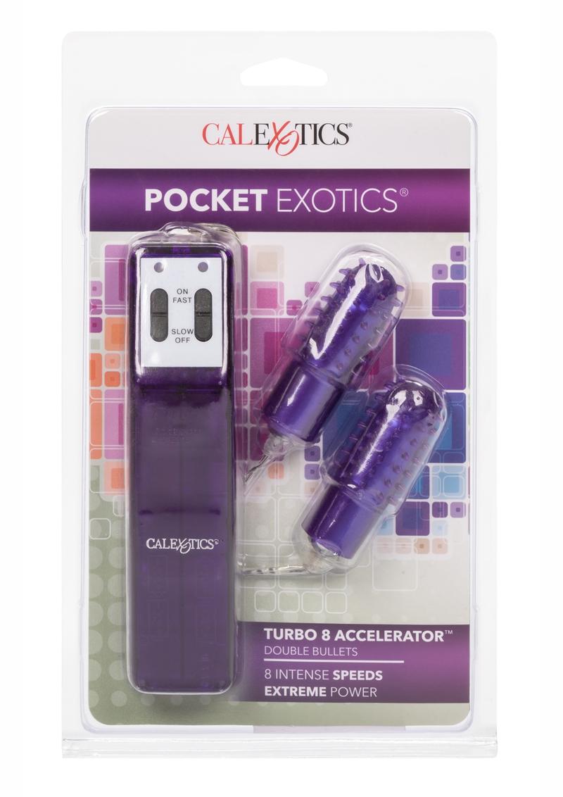 Turbo 8 Accelorator Double Bullets With Removable Ticklers 2.2 Inch Purple