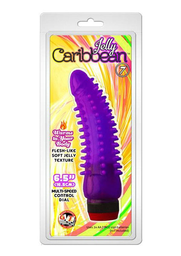 Jelly Caribbean Number 7 Calypso Jelly Vibrator Purple 6.5 Inch