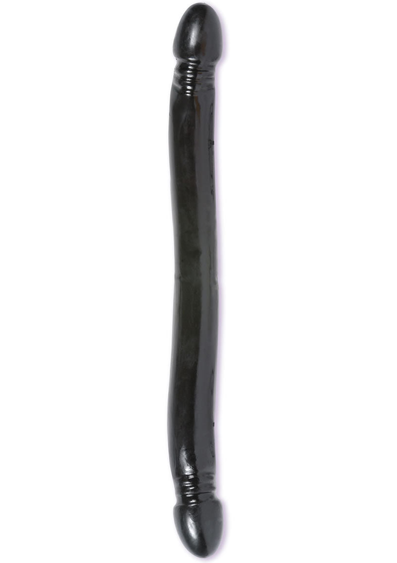 Classic Double Header Smooth Dildo 18In - Black