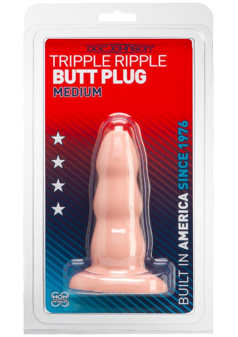 Triple Ripple Butt Plug - Medium - Vanilla