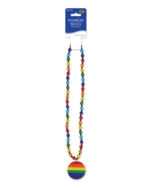 Pride Beads w/Medallion - Rainbow