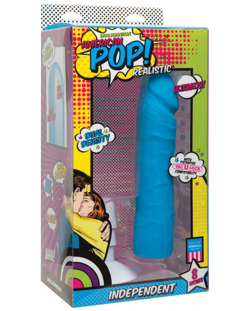 American Pop Independent Ultraskyn 8" Dildo w/Suction Cup - Blue