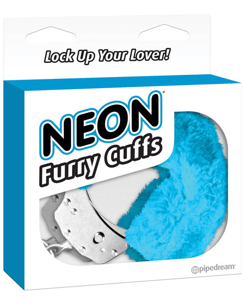 Neon Luv Touch Furry Cuffs - Blue