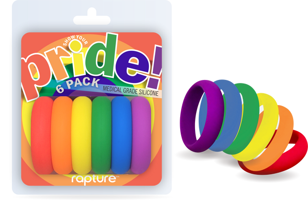 Pride Cockring 6 Pack - rainbow-novelties