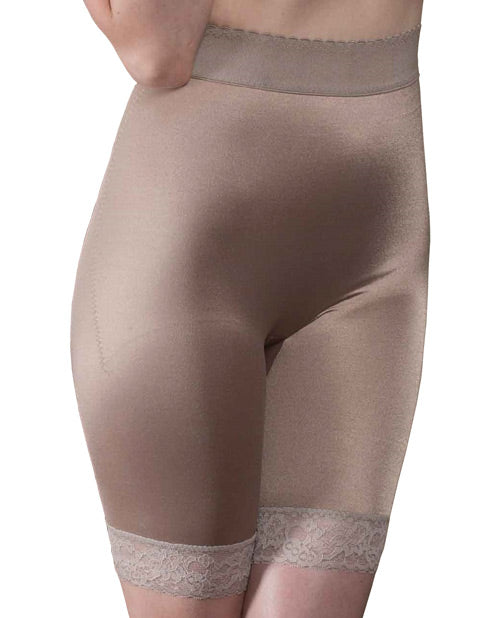 Rago Shapewear Long Leg Shaper w/Gripper Stretch Lace Bottom Mocha 5X