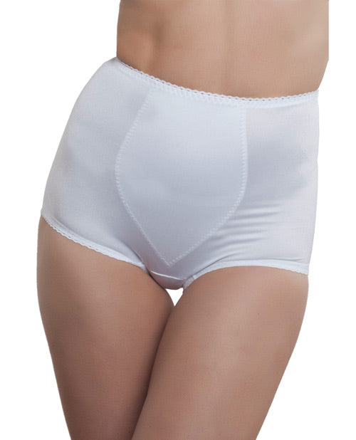 Rago Shapewear Rear Shaper Panty Brief Light Shaping w/Removable Contour Pads White 2X