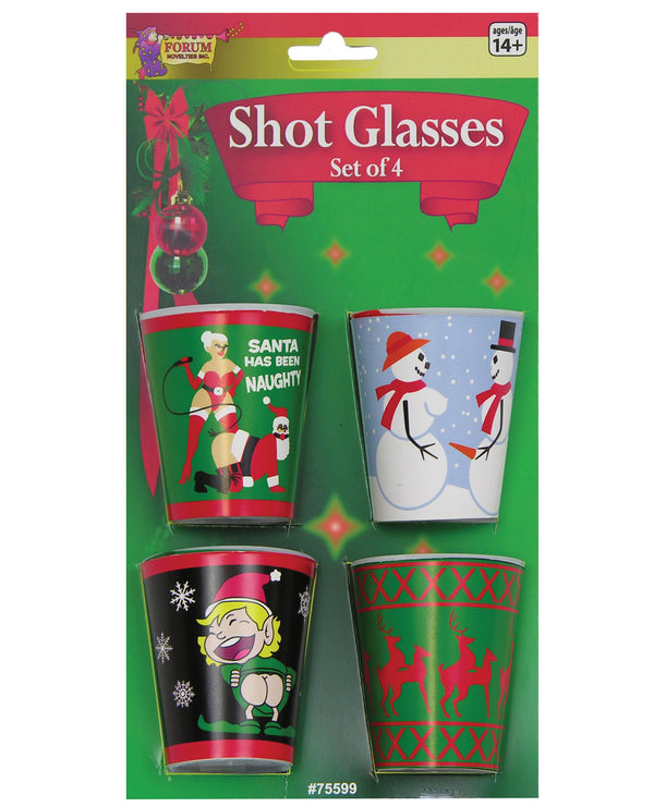 Holiday X Rated Shot Glasses - Pack of 4