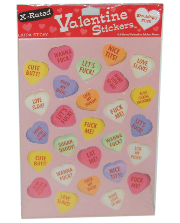 4 X-Rated Valentine Sticker Sheets - 27 Stickers Per Sheet