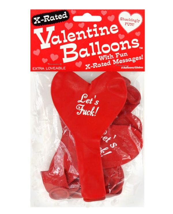 X-Rated Valentine Heart Balloons - 8 Per Pack