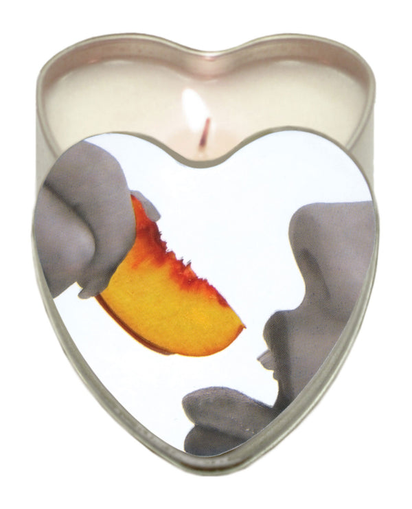 Earthly Body Suntouched Hemp Edible Candle - 4.7 oz Heart Tin Peach