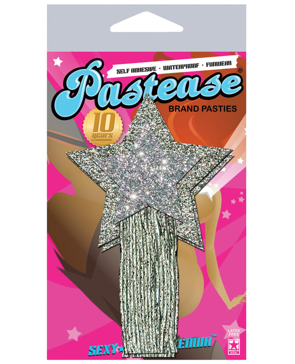 Pastease Glitter Tassle Stars - Silver O/S