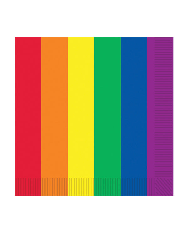 Pride Luncheon Napkins - Rainbow Pack of 16