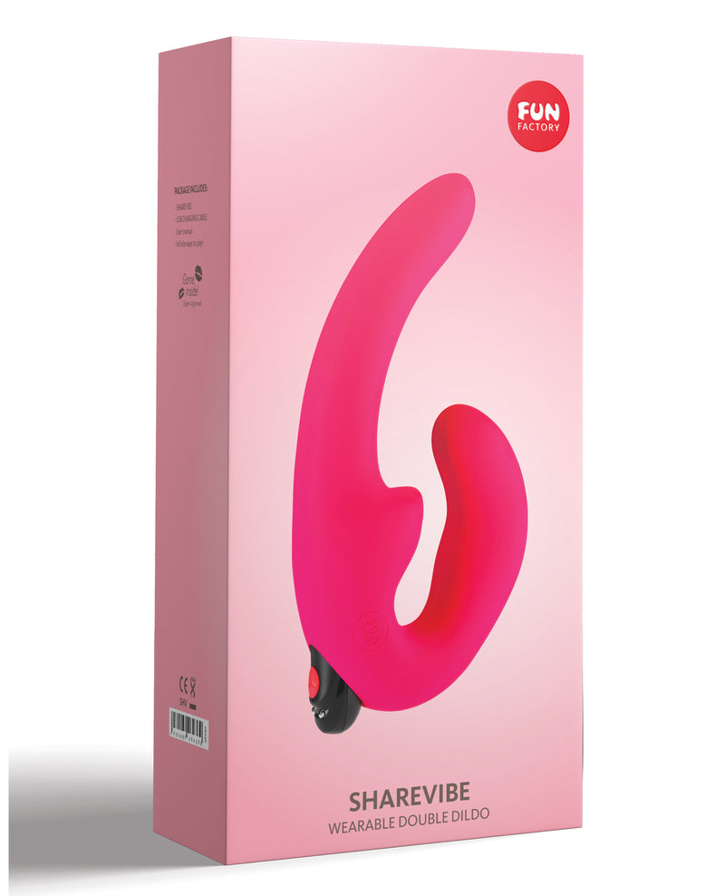 Fun Factory Sharevibe Vibrating Wearable Dildo - Pink