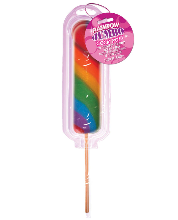 Jumbo Rainbow Pecker Pop on Blister Card