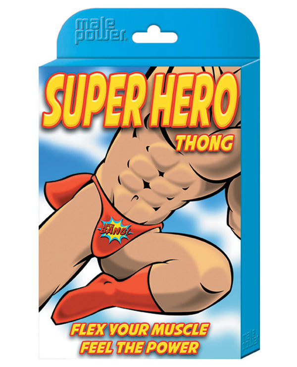 Male Power Super Hero Thong Black