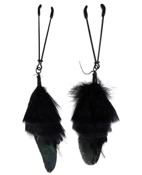 Bijoux de Nip Black Feather w/Black Tweezer Clamp