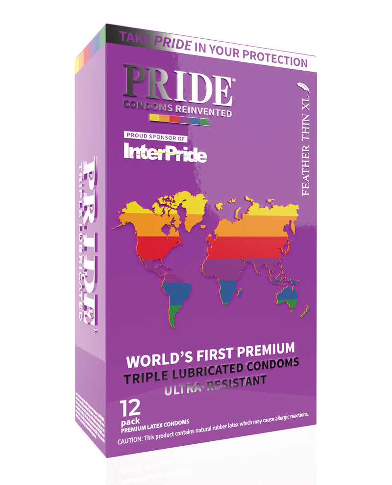 Pride Feather Thin XL Condoms - Pack of 12