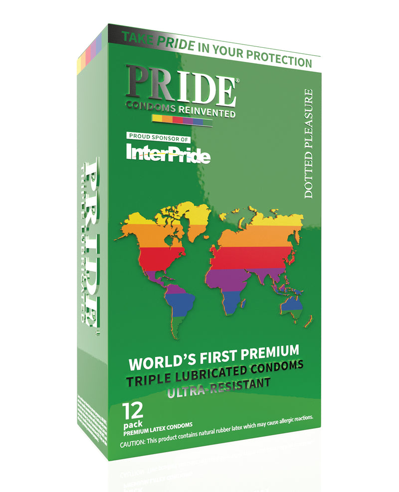 Pride Dotted Pleasure Condoms - Pack of 12